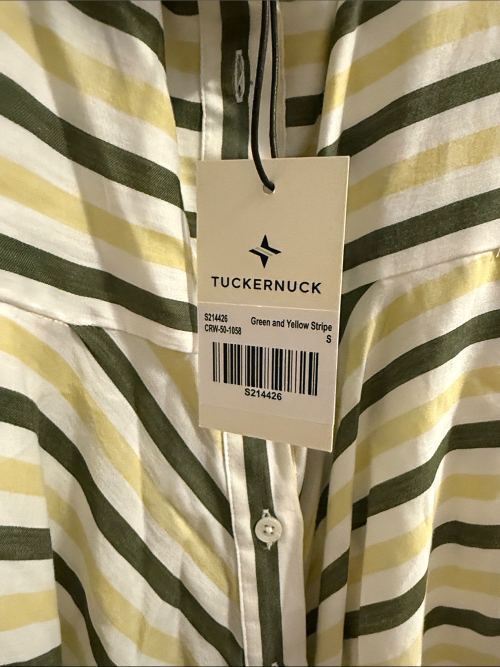 Tuckernuck Striped Halter Midi Dress in Olive Green & White - Picture 6 of 7